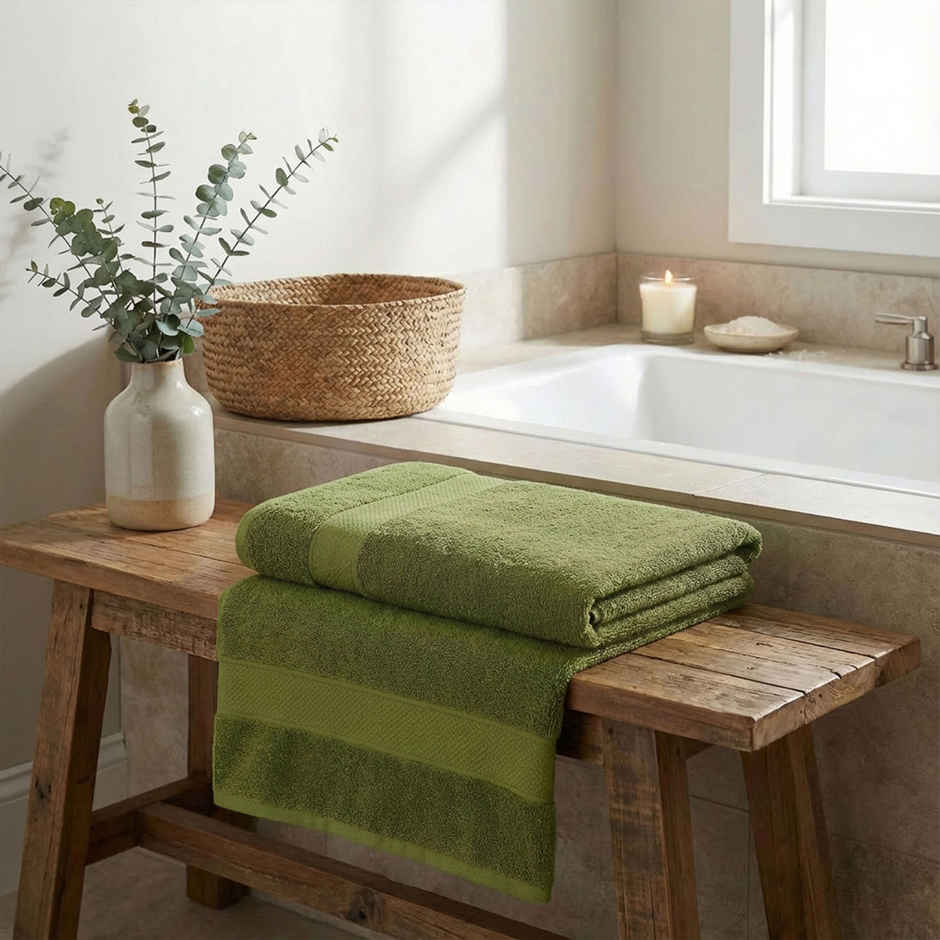 Mytrident Urban Comfort Cotton Bath Towel | Olive