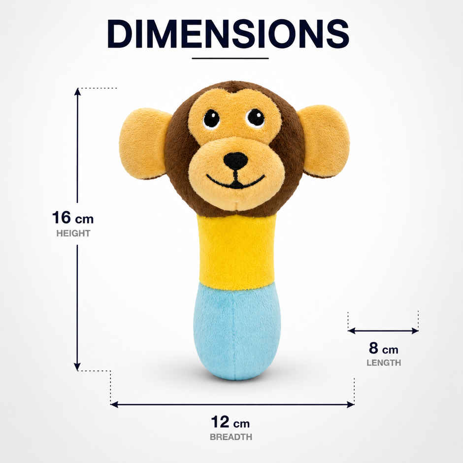 Zoowee Playful Monkey Rattle Soft Toy | 16 cm