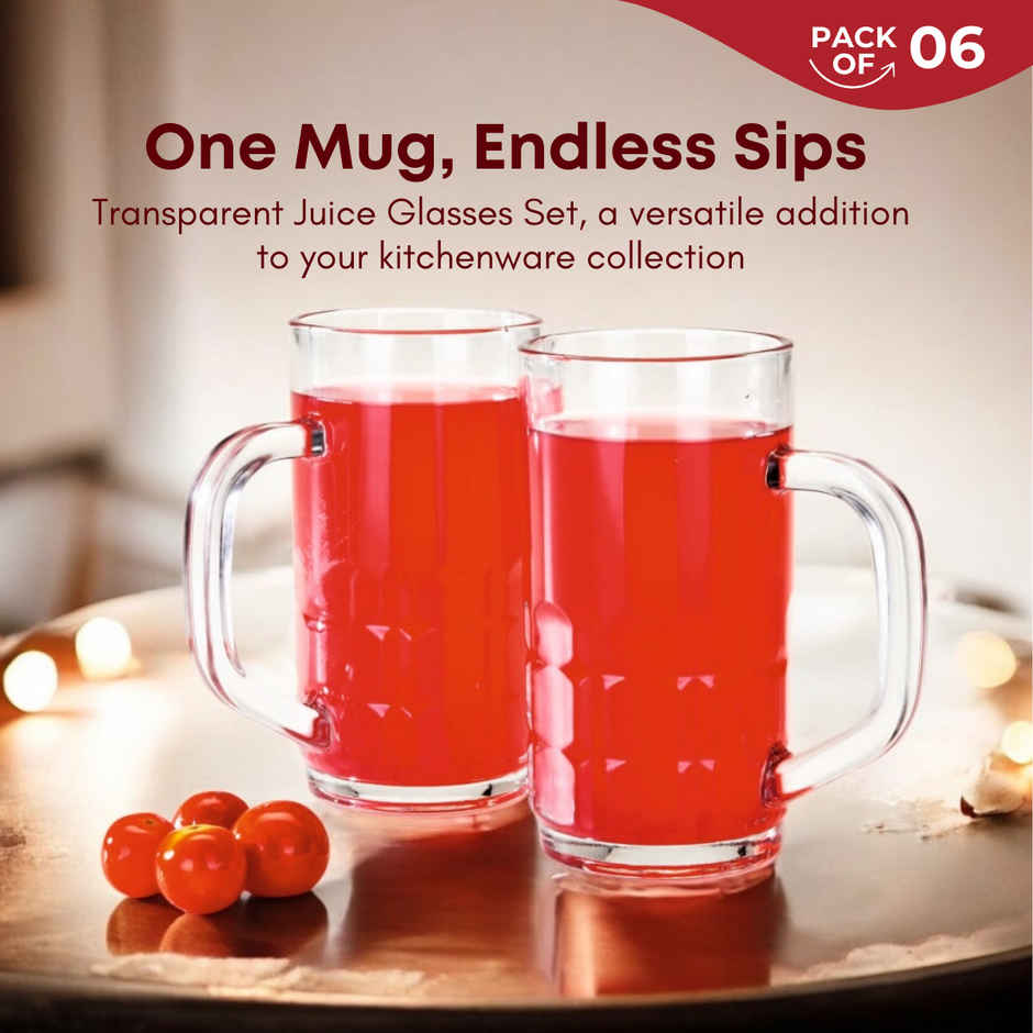 Fructose Beer Juice Milkshake Mug Set | 290 ml Each | 6 pcs | Yera Glassware