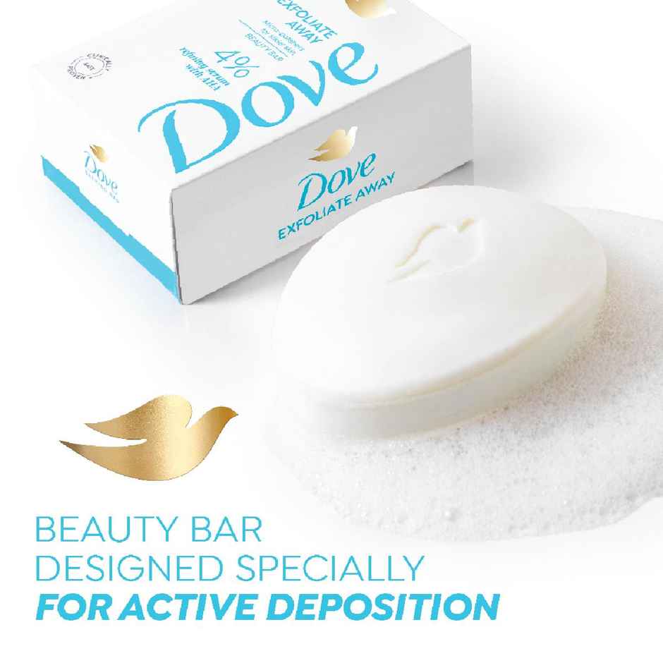 Dove 4% Refining Serum + AHA Exfoliate Away Serum Beauty Bar| Pack of 3