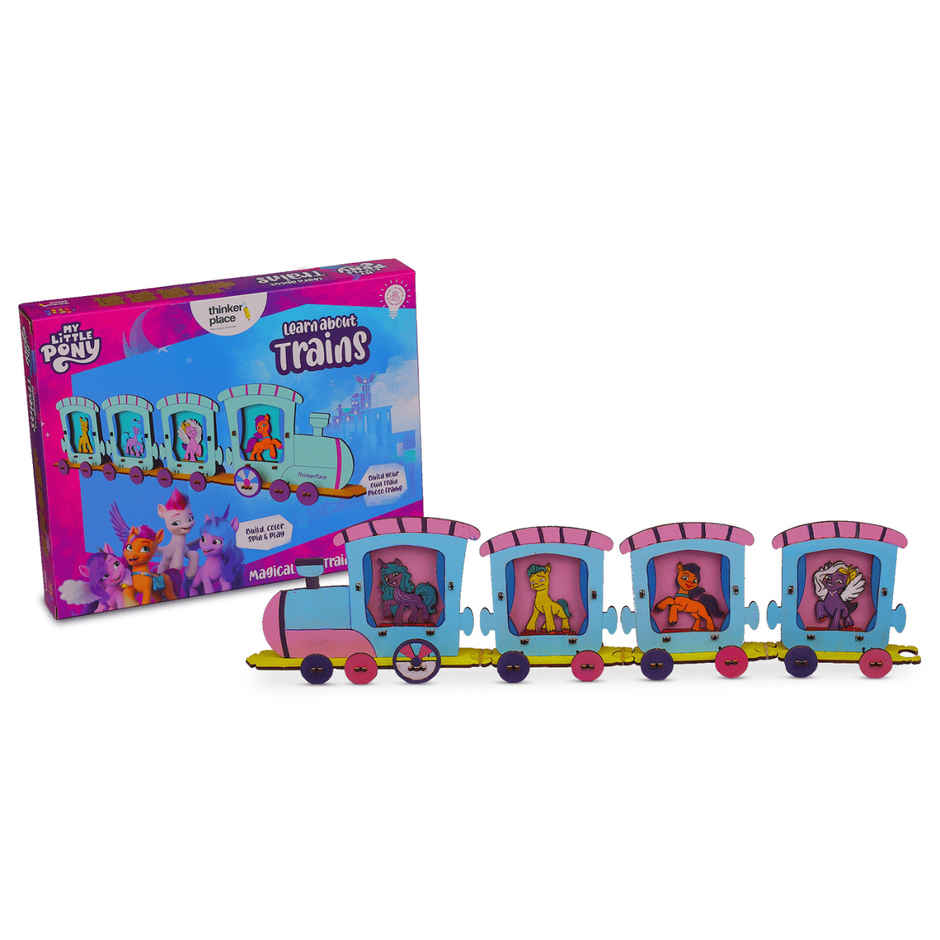 ThinkerPlace My Little Pony Mini Train Frame | Build & Color Mini Train (Age 3+)
