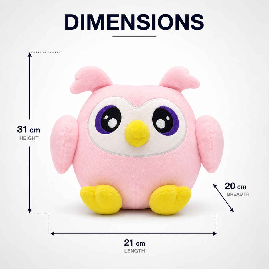 Zoowee Snuggle Owl Soft Toy | 31 cm | Pink