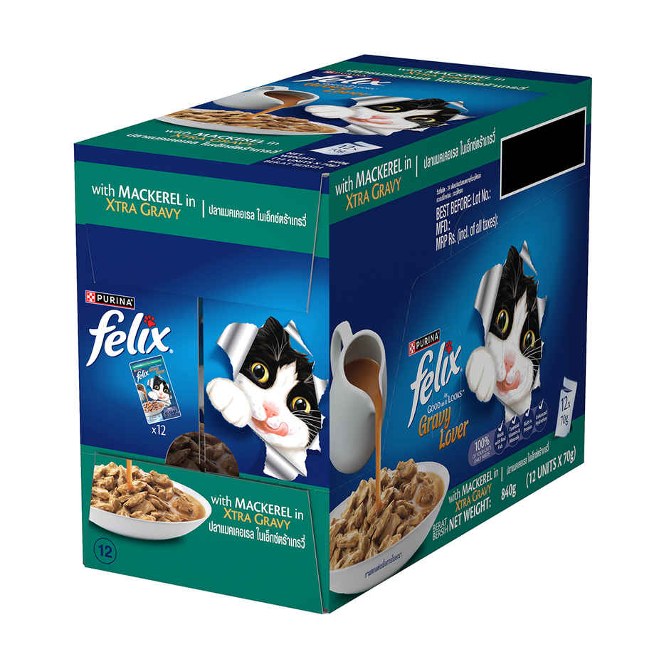 Purina Felix Gravy Lover, Meaty Mackerel Chunks