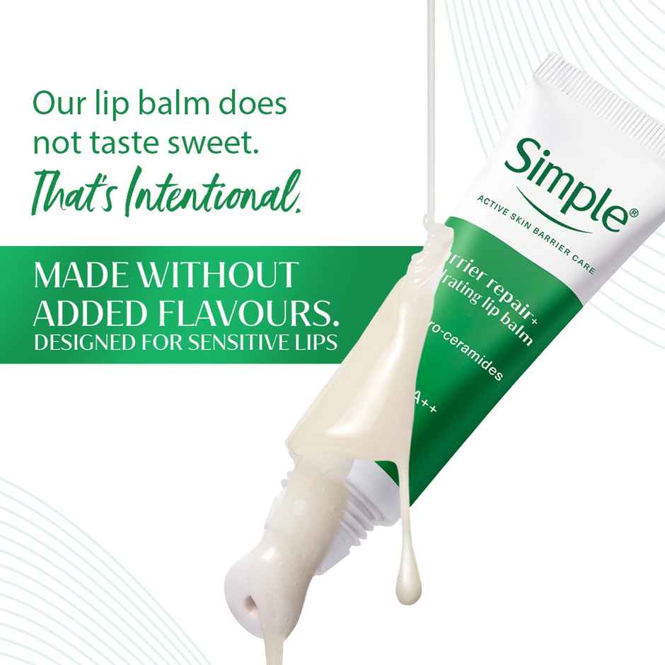 Simple Barrier Repair+ Hydrating Lip Balm | SPF 30 | For Sensitive Lips with Proceramides | Bare