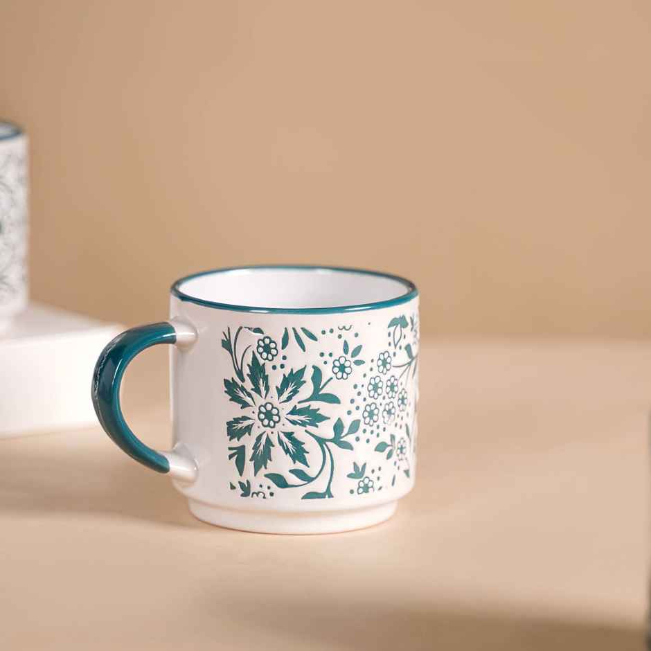 Nestasia Stackable Coffee Cups with Stand Green Set - 200 ml