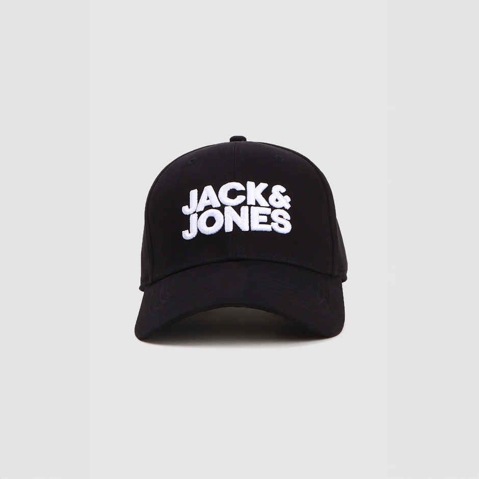 Jack & Jones Men's Embroidered Cotton Baseball Cap | Black - Free Size