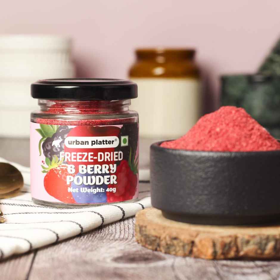 Urban Platter Freeze-Dried 6 Berry Powder,Blueberry, Mulberry, Cherry, Raspberry