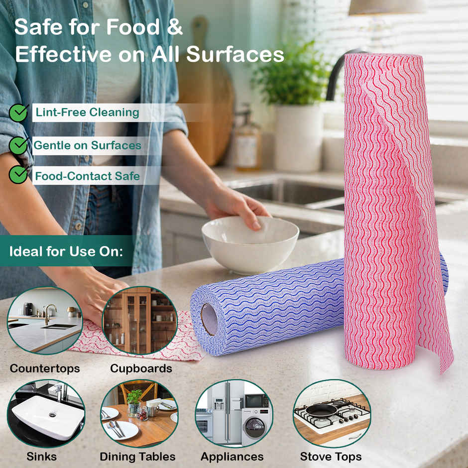 GINNI Superwipe Kitchen Towel Roll | 50 Pulls | 30 x 25 cm
