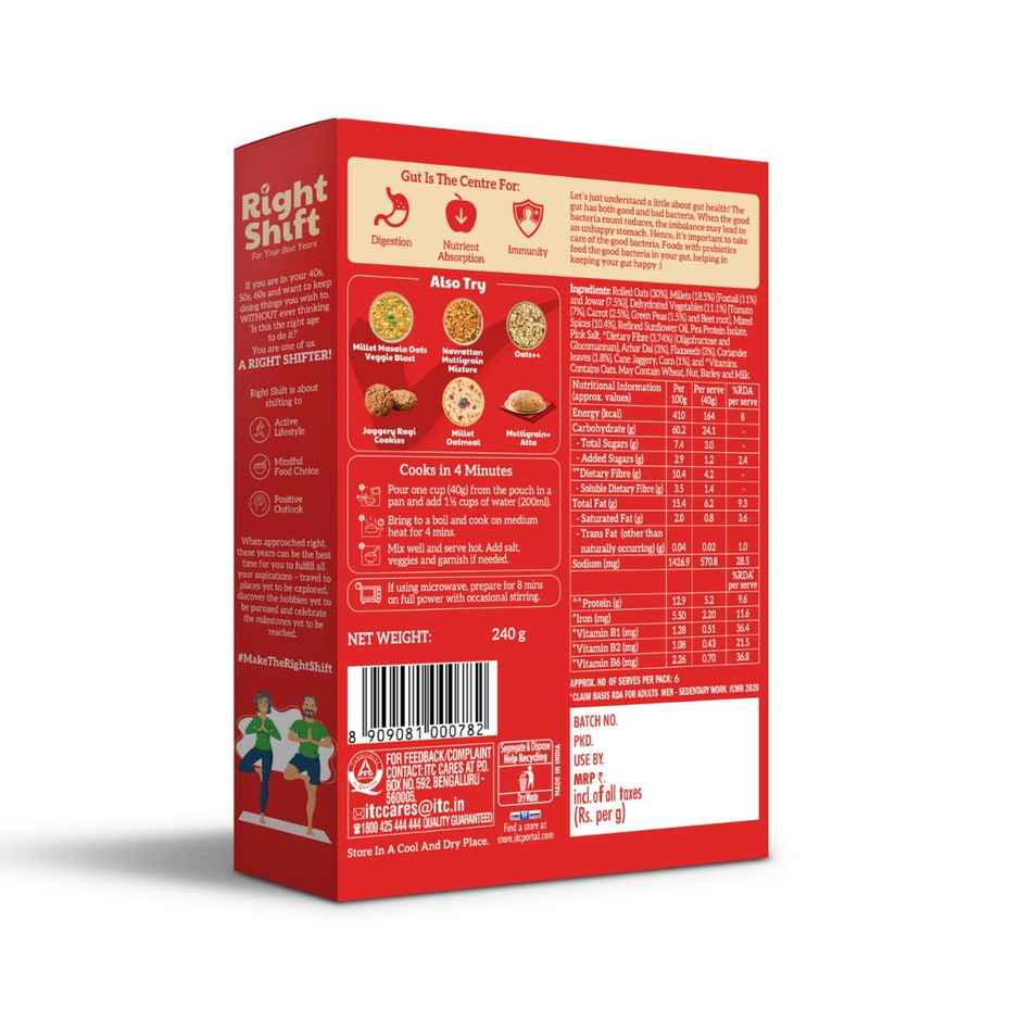 Right Shift Masala Oats, Tomato & Millets | High Protein & Fibre | No preservatives