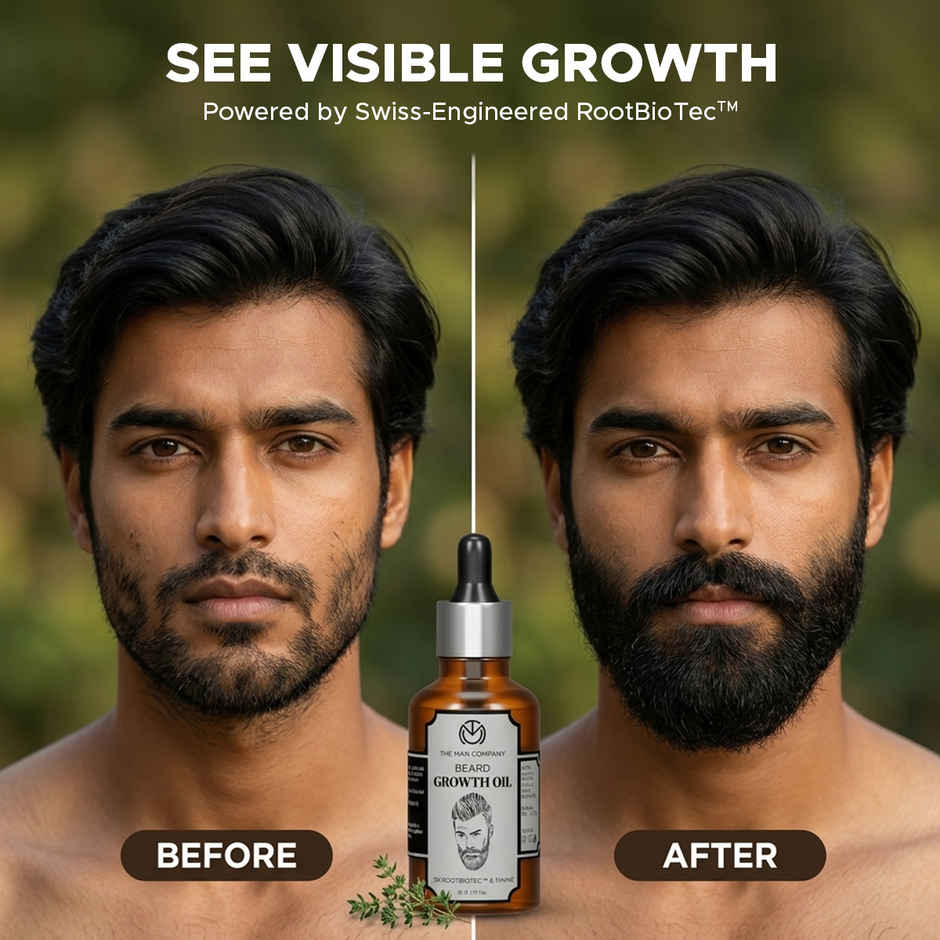 The Man Company Beard Growth Oil I Almond & Thyme