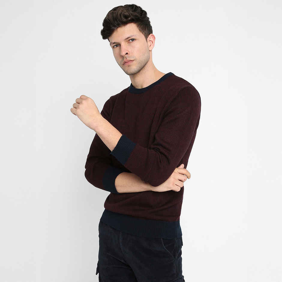 Dennis Lingo Men's Round Neck Pullover | Navy Blue | M
