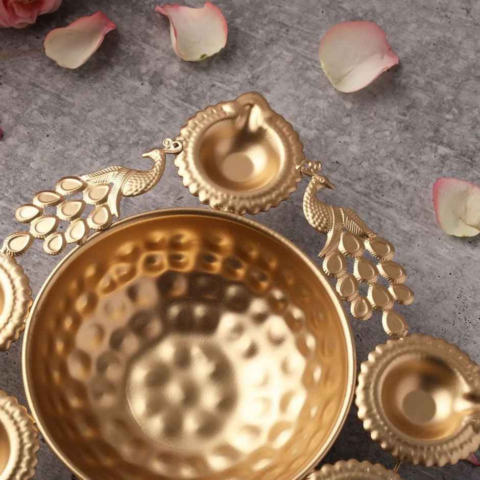 Peacock Diya Urli Bowl | Urban Born