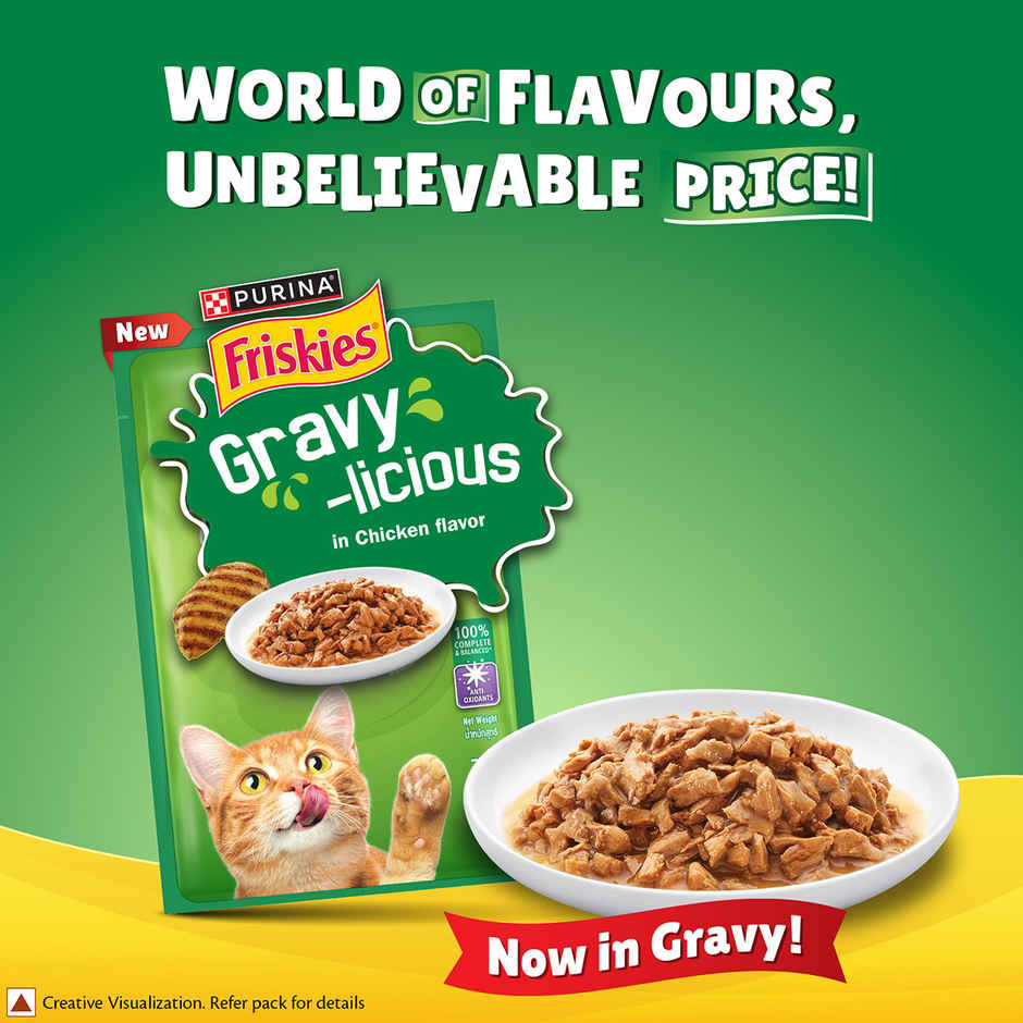 Purina Friskies Gravy Licious Cat Food Chicken Flavour