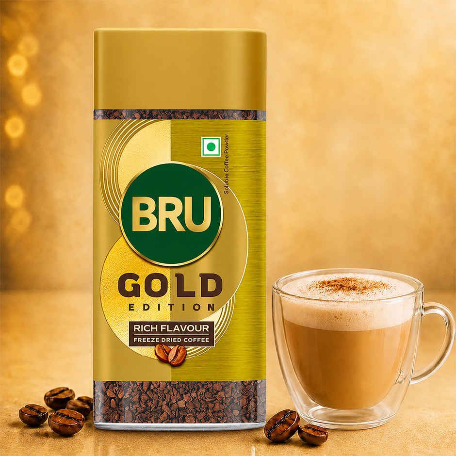 Bru Gold Edition | Premium Freeze Dried Coffee | Experience Intense Coffee Taste | Aromatic Instant Coffee