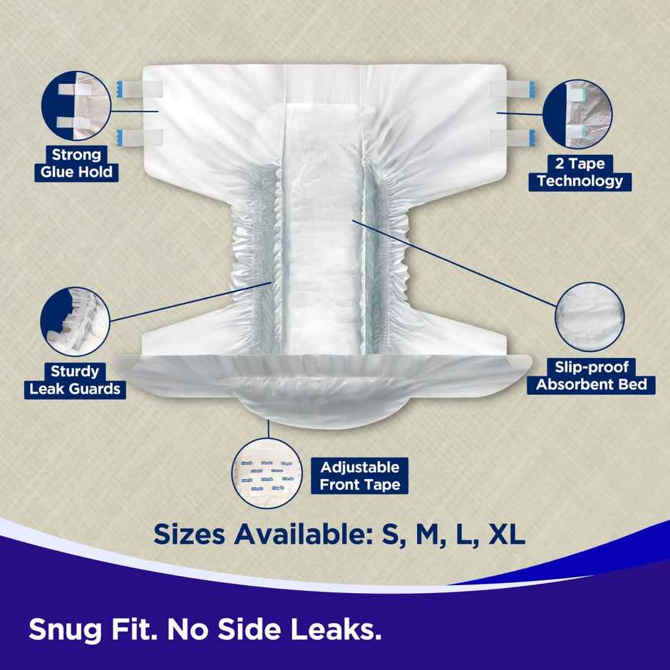 Friends Adult Diaper Tape | Easy Type | XL | 35.43 - 65.35 inch Combo