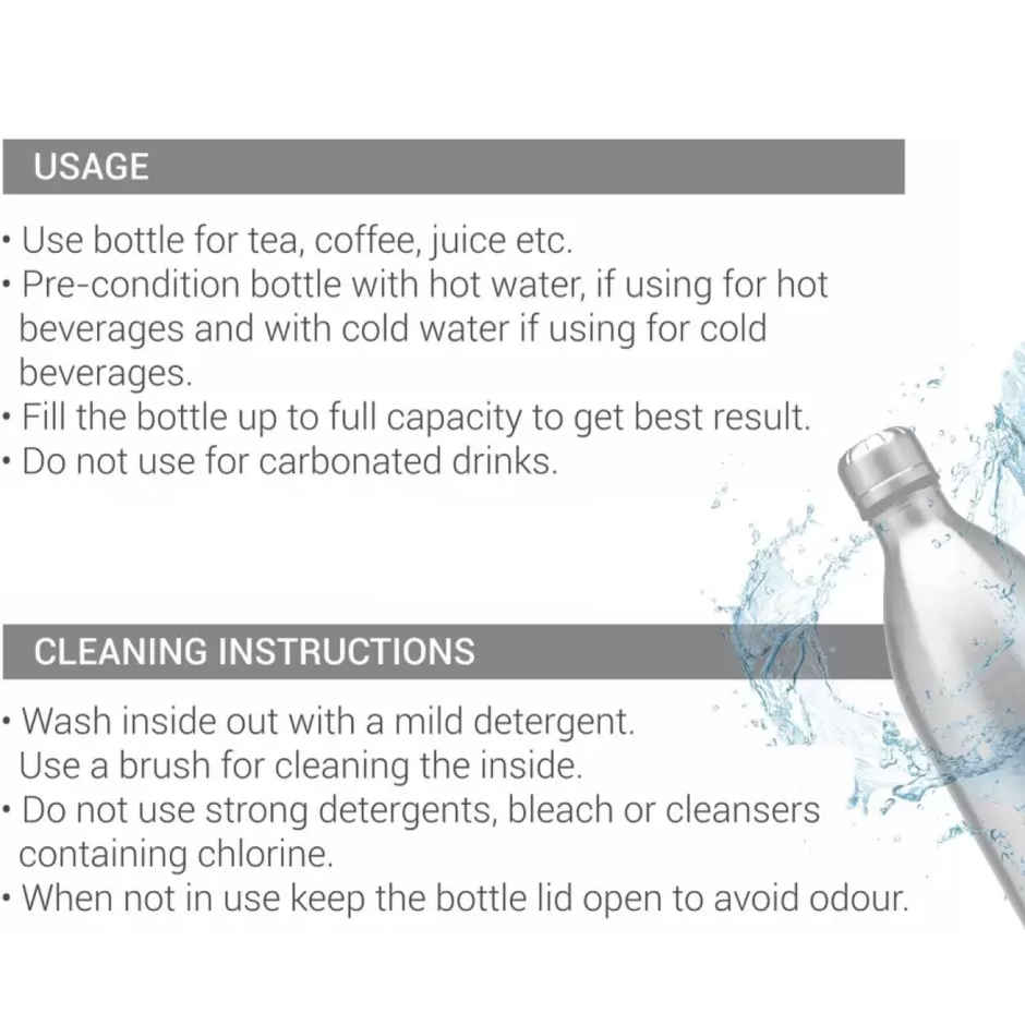 Milton Duo Dlx Thermosteel Bottle | 1 L | Silver