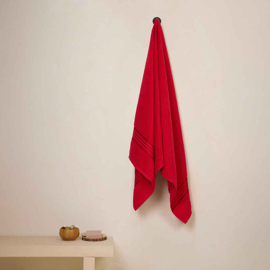 Himeya Quick Dry 380 GSM Cotton Bath Towel | Spanish Red
