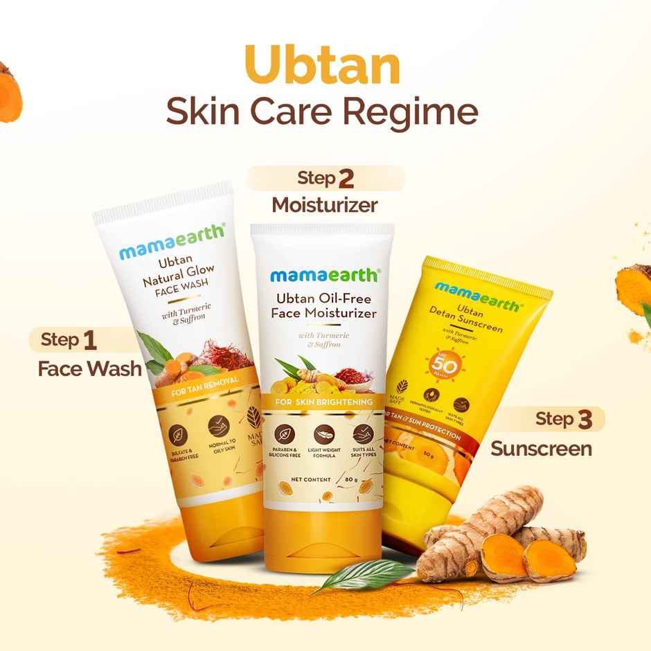 Mamaearth Ubtan Face Wash With Turmeric & Saffron For Tan Removal | Skin Brightening
