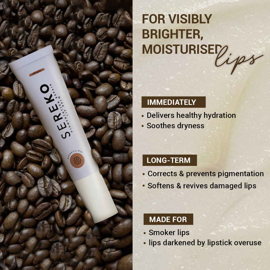 SEREKO Lip Balm for Dark Lips Kojic Acid, Vitamic C & Mango Butter | 24 H Hydration | Affogato