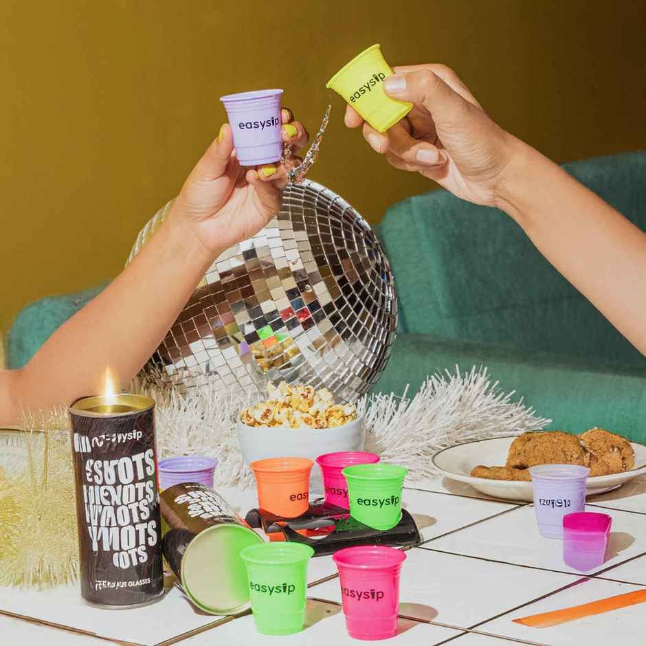 Premium Reusable Party Shot Glasses | Multicolour | Easysip
