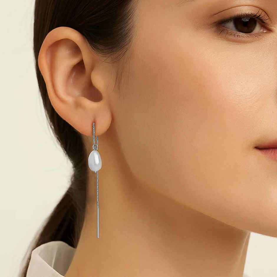 Unniyarcha 92.5 Silver Pearl Sui Dhaga Earring