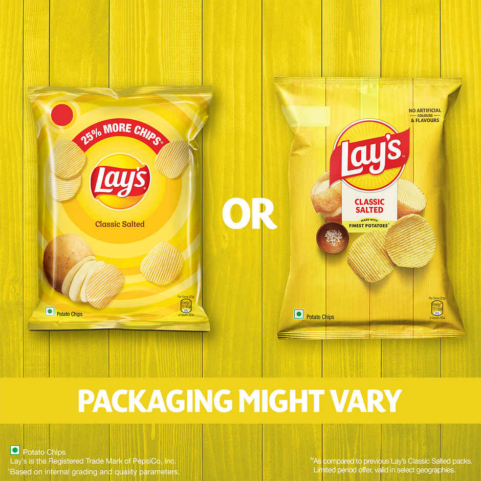 Lay'S Classic Salted Potato Chips(90gms) & The Khao Project Hummus Trio - Classic Roasted Garlic & Dill & Masala(150gms) Combo