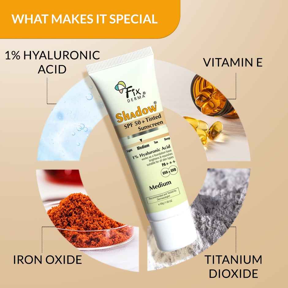 Fixderma Shadow SPF 50 Tinted Medium Sunscreen