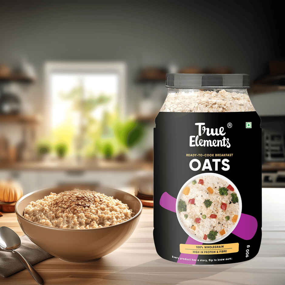 True Elements Instant Oats(Jar)(900gms) & True Elements Raw Chia Seeds(Pouch)(250gms) Combo