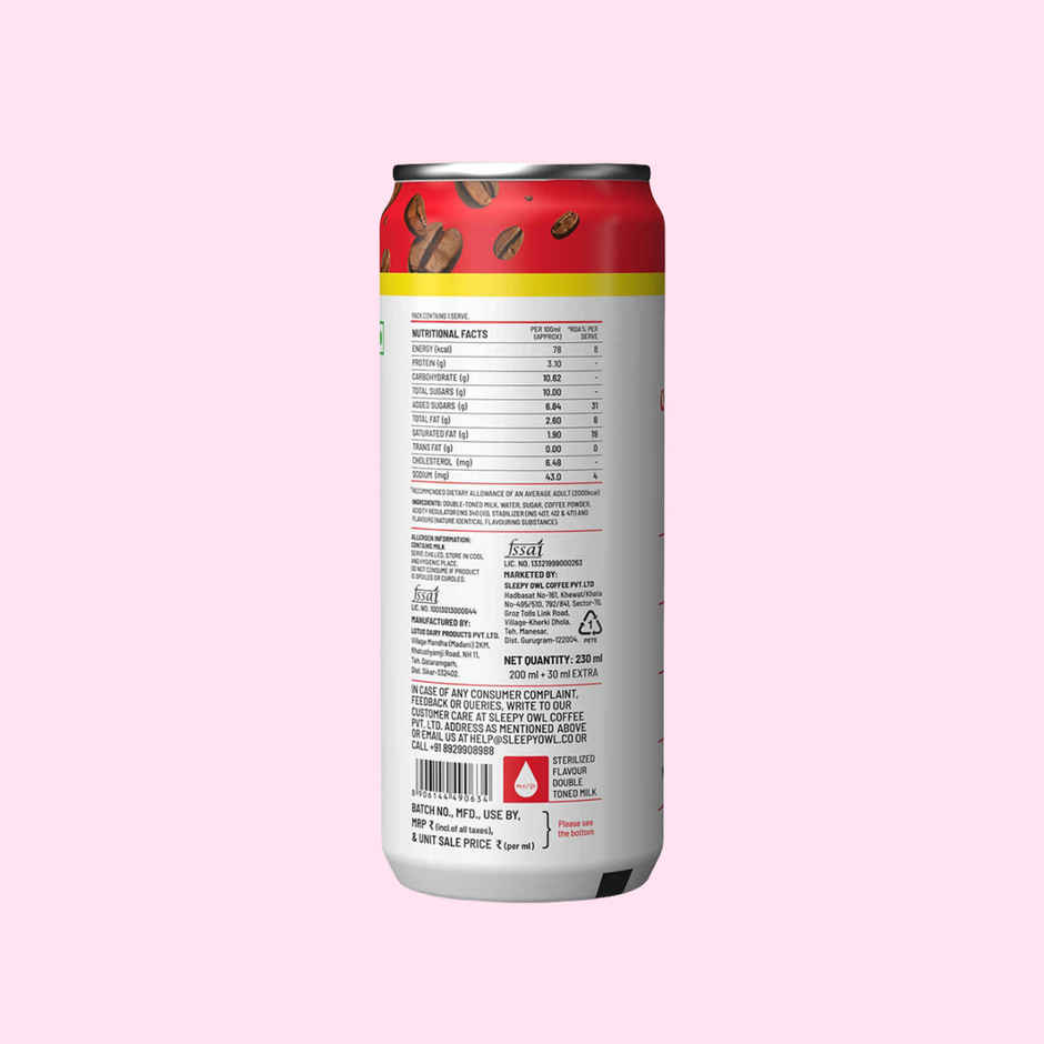 Sleepy Owl Classic Cold Coffee Can | Ready to Drink Coffee Beverage