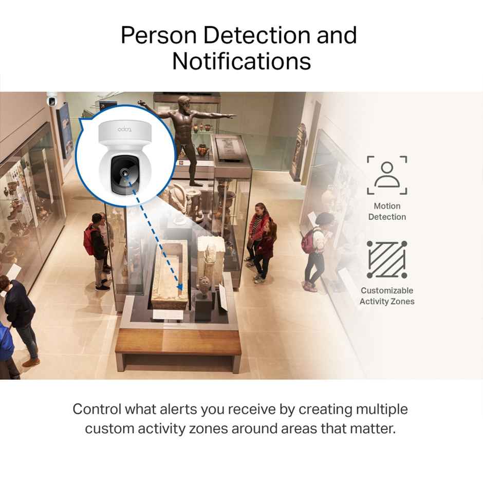 TP-Link Tapo 3MP 2K Pan/Tilt Indoor Home Security Smart Wi-Fi Camera for Baby Monitor| Motion Detection & Tracking | 2-Way Audio |up to 512 GB SD Card Storage|Works with Alexa & Google Home - White