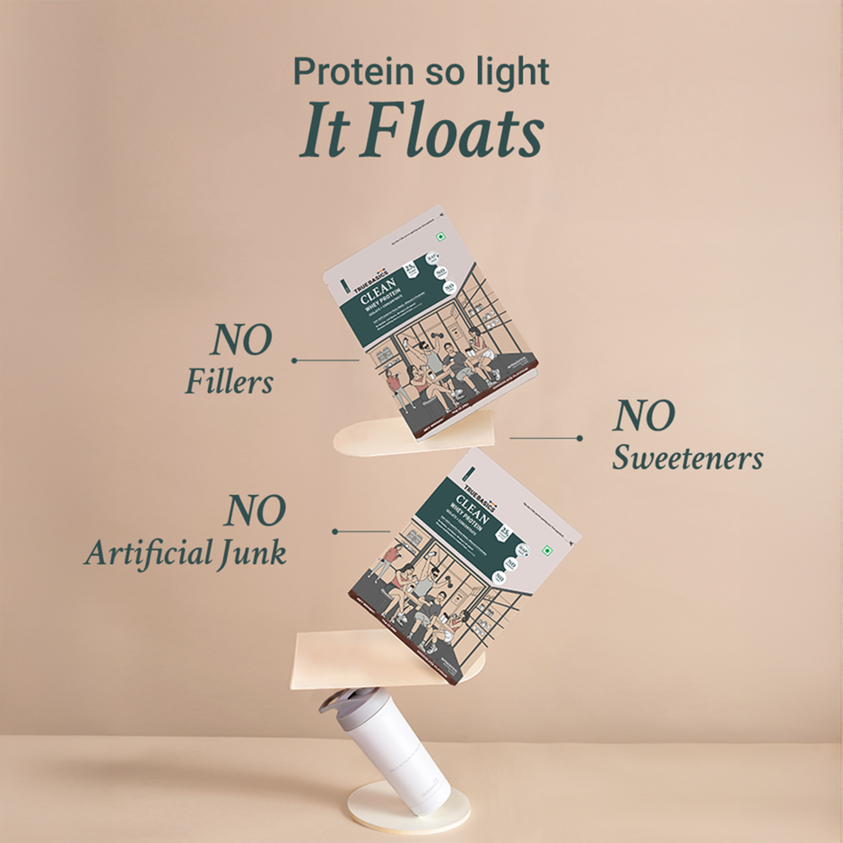 TrueBasics Clean Whey Protein Powder Isolate & Concentrate Blend (Chocolate)