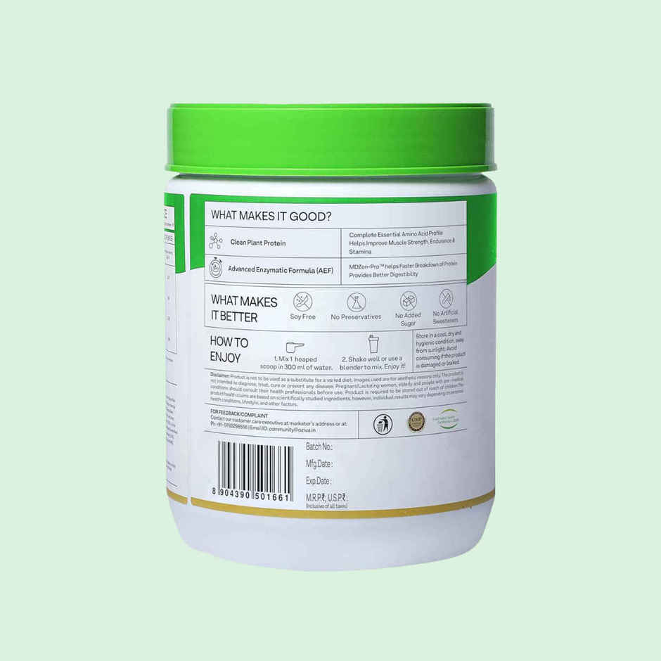 Oziva Bioactive Plant Protein Powder , 25g Protein | 5.5g Bcaa | Sugar Free - Malabar Vanilla