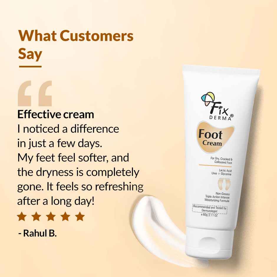 Fixderma Urea Foot Cream for Cracked Heal | Moisturizes & Repairs Dry & Calloused Foot Skin