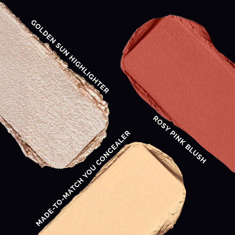 Staze Triple Treat Stacked Face Palette with Concealer, Blush & Highlighter
