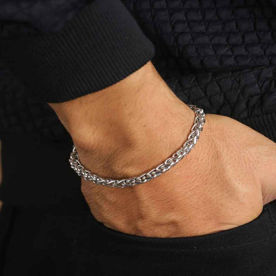 Fashion Frill Men's Criss Cross Bracelet Silver Regular