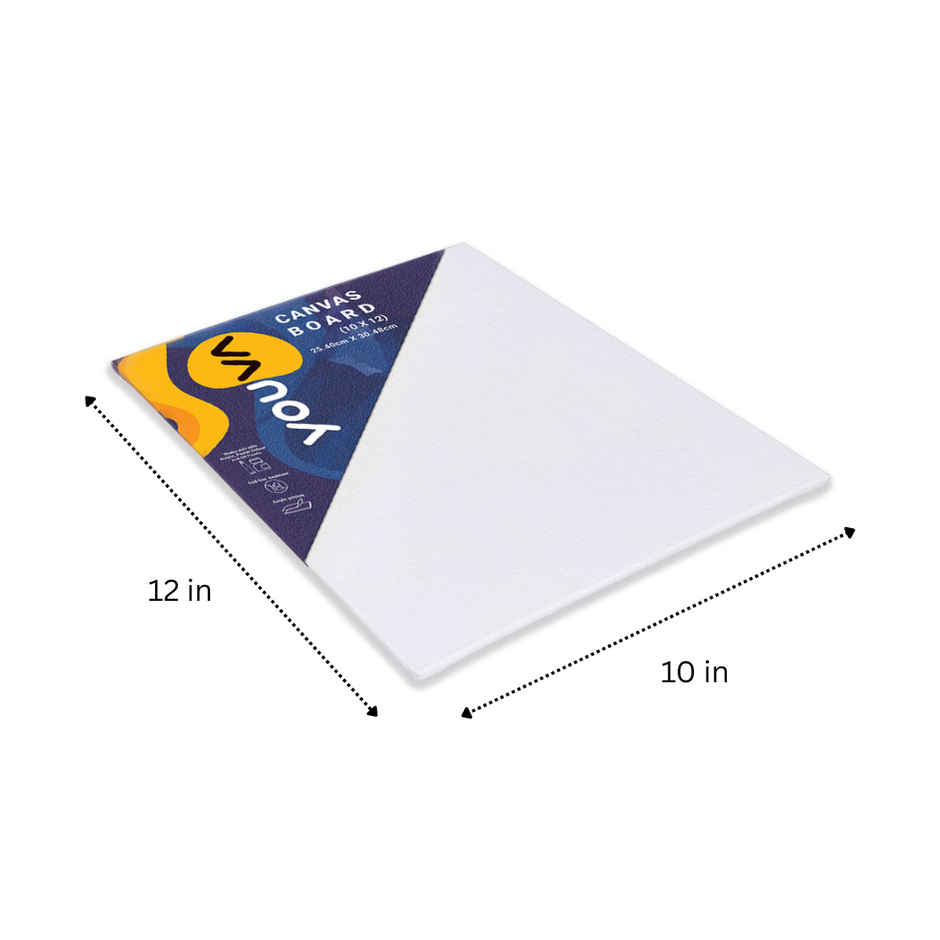 Navneet Youva Primed Canvas Board for Acrylic and Oil colour painting Size 10 x 12 inch