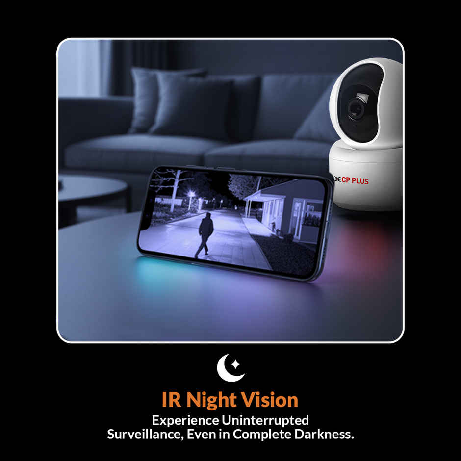 CP PLUS E35Q 3MP Resolution Smart Wi-Fi CCTV Camera with CTC Cyber Secure Tech & Cloud Storage