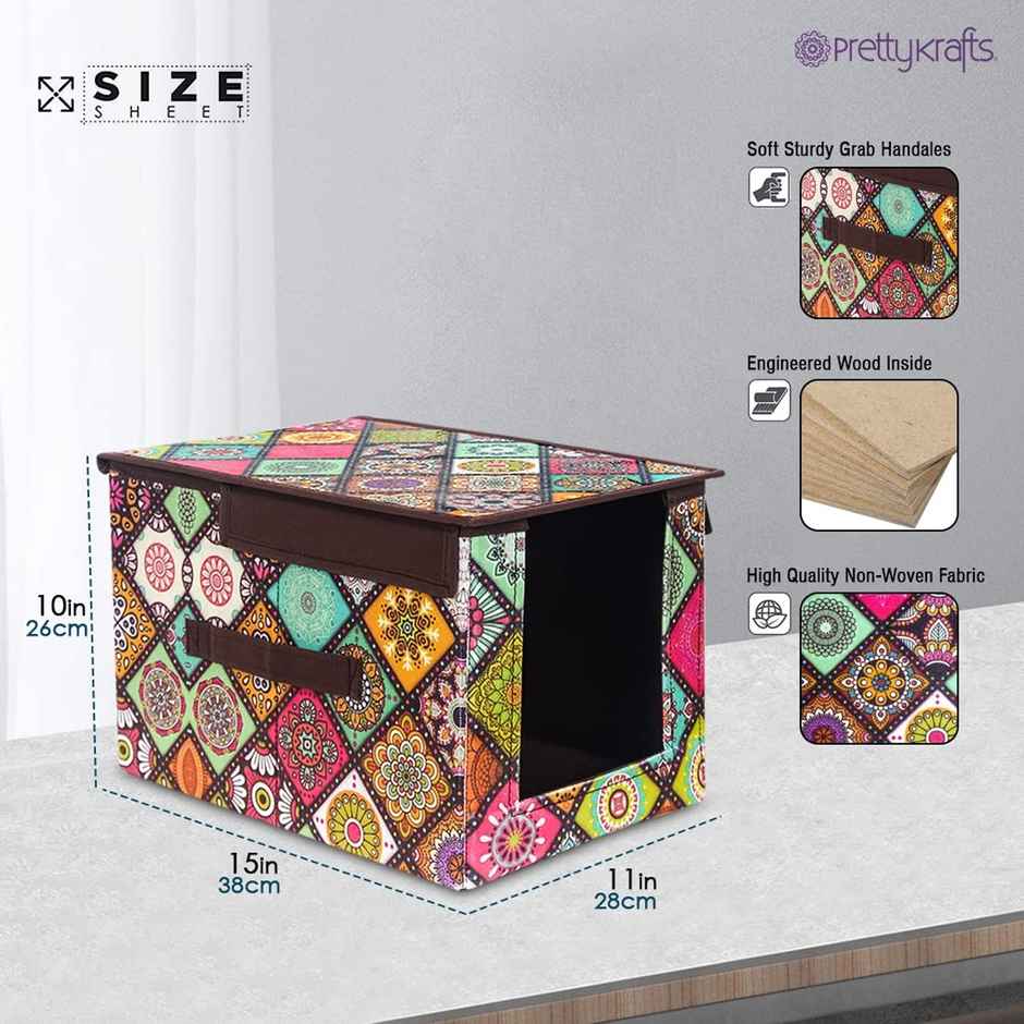 PrettyKrafts Shirt Stacker | Closet Organizer with Lid for Shirts & Wardrobe Storage - Multi Checks