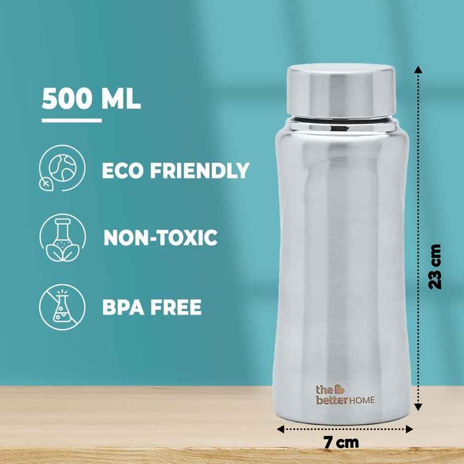 The Better Home 500Ml Stainless Steel Water Bottle-Silver