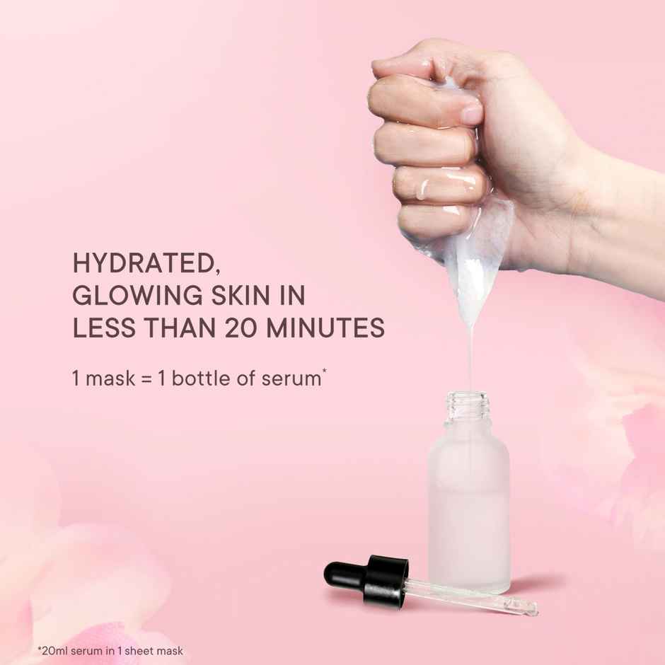 Quench Korean Face Sheet Mask for Brightening with Cherry Blossom Vitamin E & Pearl Extracts Combo