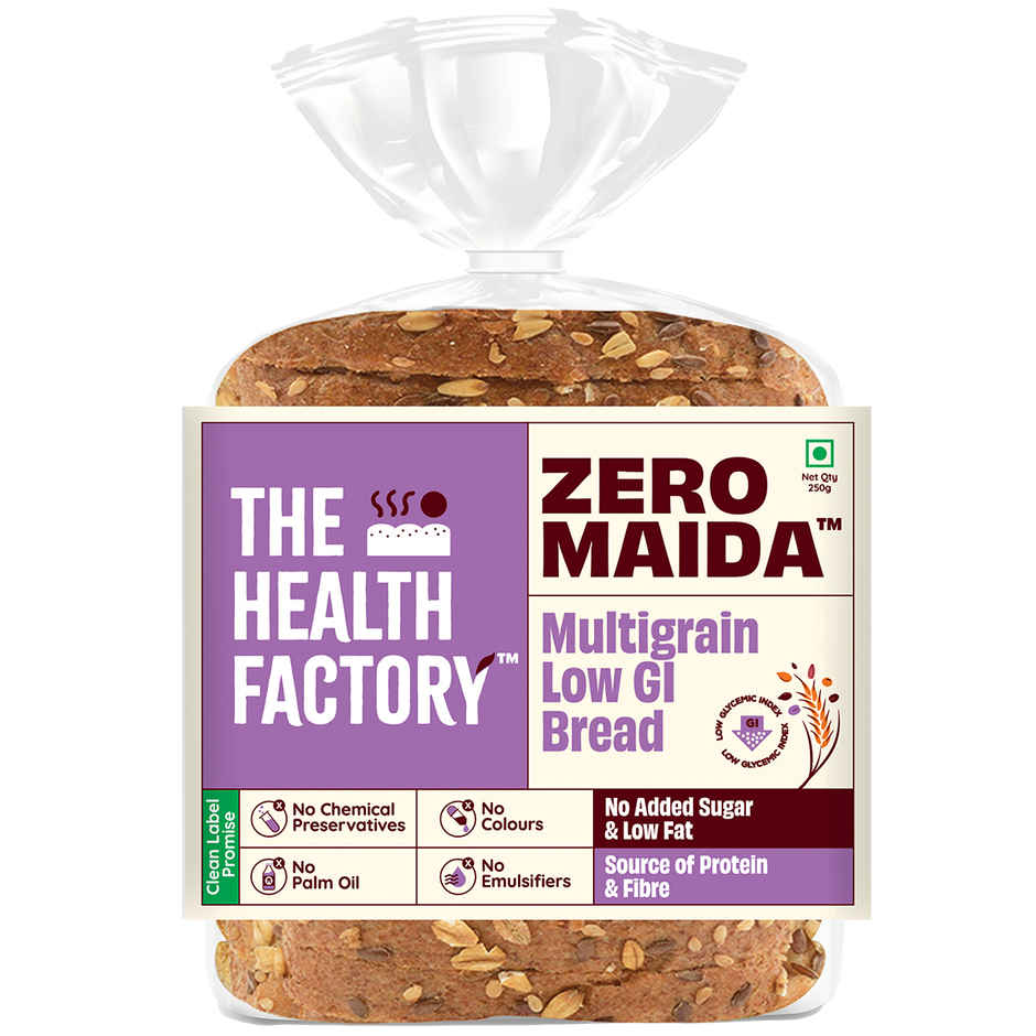 The Health Factory Multigrain Low GI Bread | Zero Maida | No Added Sugar | Whole Wheat Bread