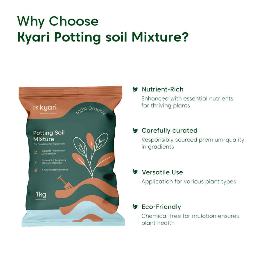 Kyari Potting Soil I Cow Dung + Red SoilI for All Types of Plants | 1 kg