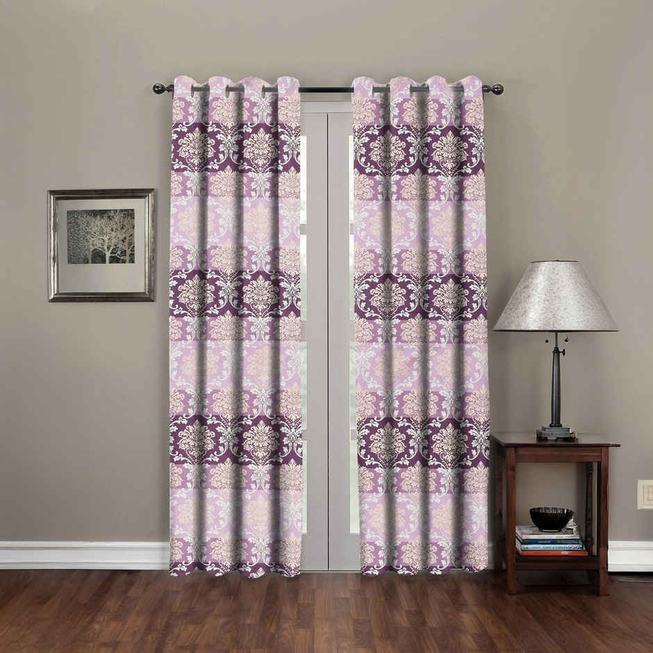 BAY6 Microfiber Cotton Door Curtains | Set of 2 | 8x4 ft | Pink