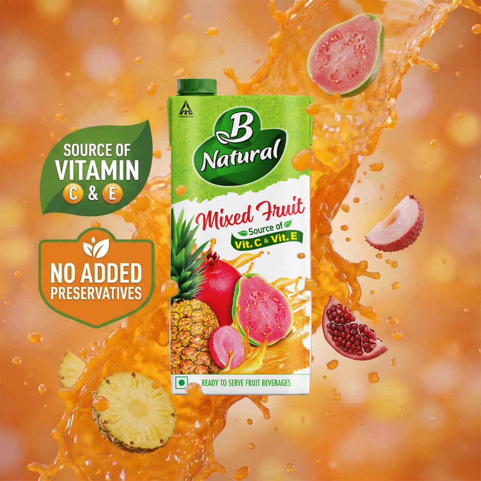 B Natural Mixed Fruit Juice, Rich in Vitamin C & E