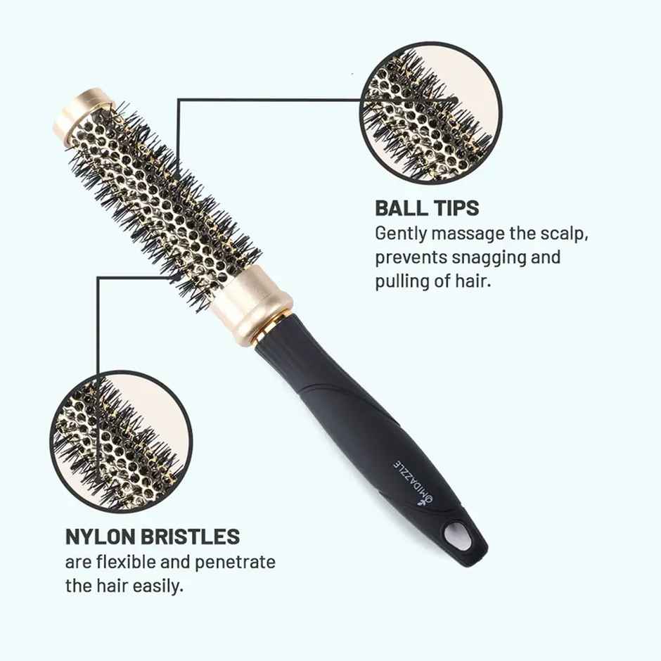 MiDazzle Premium Curl Gold & Black Hair Brush - M410 MIHB0012