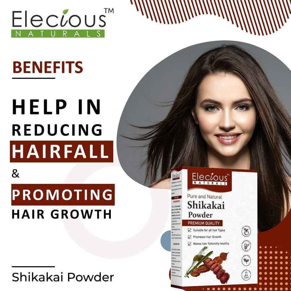 Elecious Shikakai Powder for Hair | For Hair Wash and Shampoo