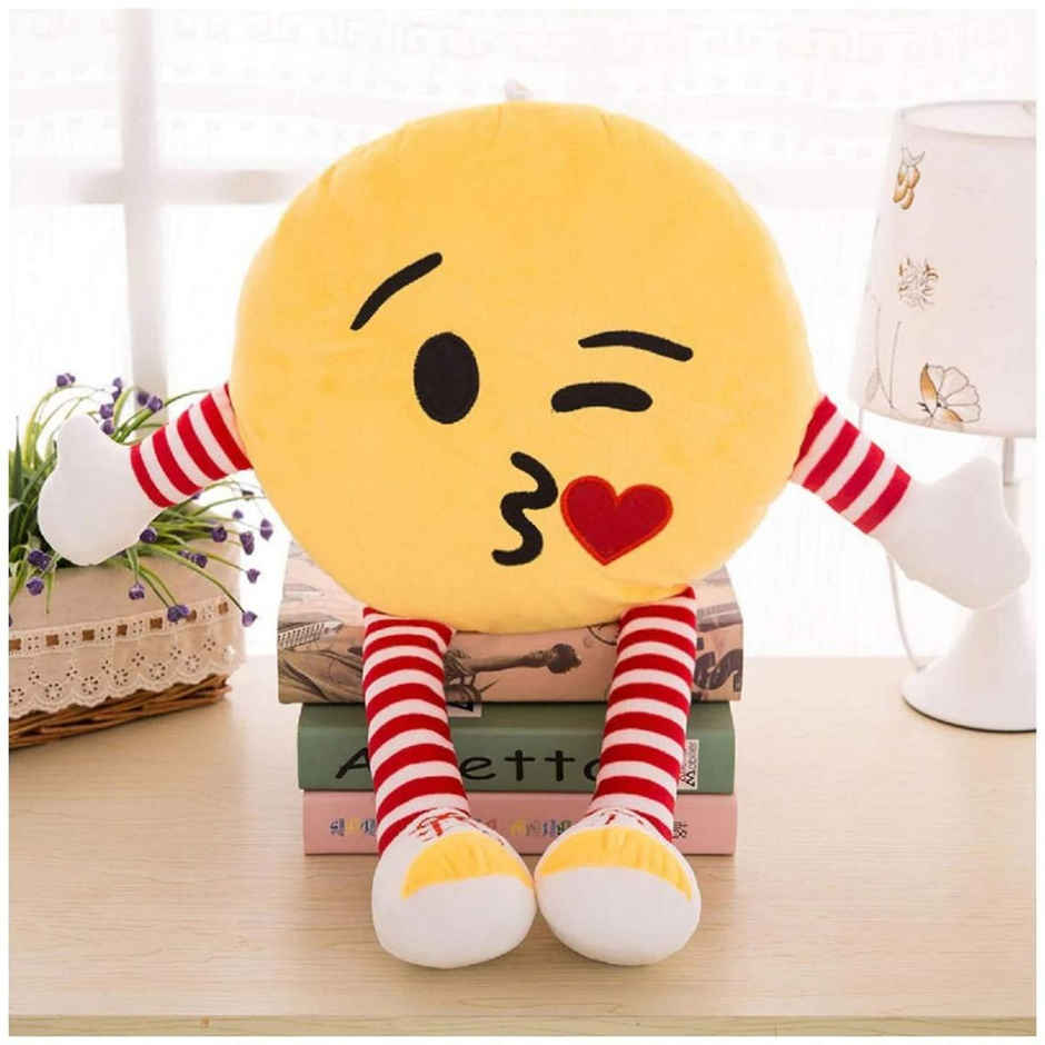 DearJoy Kissing Emoji Soft Toy - Yellow