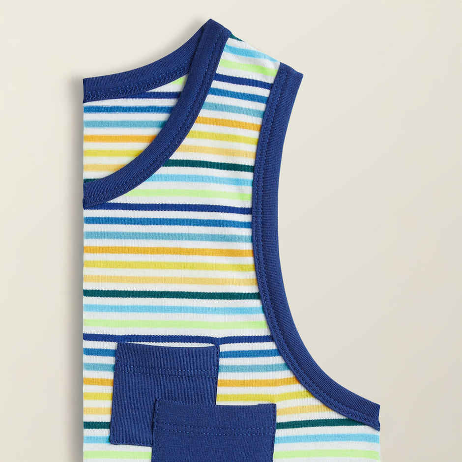 XY Life Kids Outer Vest for Boys, Antimicrobial Finish - Multi Stripes | 13-14Y | Pack Of 2