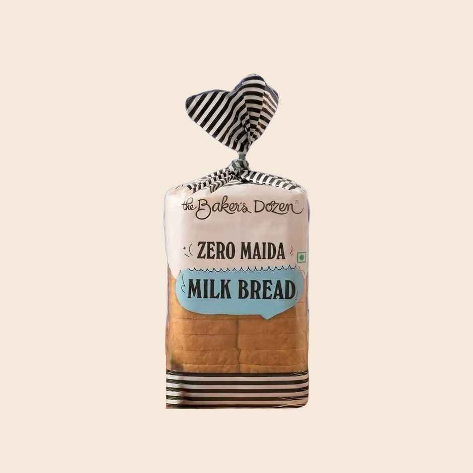 The Baker's Dozen Zero Maida Milk Bread | Atta Bread | Sandwich Bread | White Bread | Clean Label