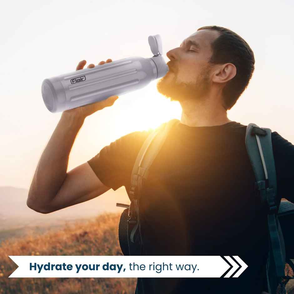 Flair Arrow Stainless Steel Inner Insulated Water Bottle 900Ml Grey